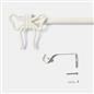 OHS Bow Curtain Pole Extendable 70-220cm Metal 16mm Finnials Decor