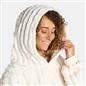 OHS Ribbed Flannel Hooded Blanket Fleece Wearable Throw Warm Oversized Hoodie