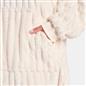 OHS Ribbed Flannel Hooded Blanket Fleece Wearable Throw Warm Oversized Hoodie