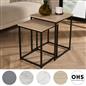 Nest of Tables Square Wood Top Modern End Side Living Room Home Decor Set of 2