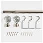 OHS 120-200cm Curtain Pole Extendable Metal 28mm Ball Trumpet Twist Finnials
