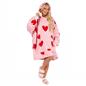 OHS Heart Print Hoodie Blanket Oversized Adult Fleece Sherpa Throw Jumper