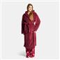 OHS Cable Knit Dressing Gown Flannel Fleece Winter Loungewear Hooded Bathrobe