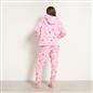 OHS Bow Print Loungewear Set Winter Sherpa Nightwear 2-Piece Hoodie Jogger Gift
