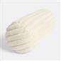 OHS Ribbed Round Bolster Pillow Faux Fur Filled Cushion Soft Neck Roll