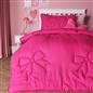 OHS Quilted Bows 7.5 Tog Coverless Duvet with Pillowcase Winter Warm Bedding Set