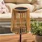 OHS Solar Table Lamp Rattan Cordless Outdoor Garden Light Dusk Sensor