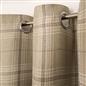 OHS Check Eyelet Curtains Pair Thermal Ring Top Textured Woven Ready Made