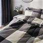 OHS Check Coverless Duvet Pillowcase Bedding Set Teddy Fleece Gingham 10.5 TOG