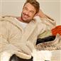 OHS Teddy Marl Fleece Soft Adults Dressing Gown Unisex Full-Length Robe