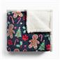 OHS Paw Pet Blanket Reversible Sherpa Fleece Dog Cats Thermal Calming Throw