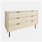 OHS Chevron Storage Unit Chest Engineered Wood 6 Drawer Cabinet Sideboard