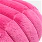 OHS Ribbed Round Bolster Pillow Faux Fur Filled Cushion Soft Neck Roll