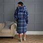 OHS Teddy Dressing Gown Tartan Check Soft Unisex Hooded Xmas Loungewear Robe