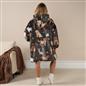OHS Pet Print Loungewear Set Hoodie Blanket Sherpa Lined Fleece Winter Nightwear