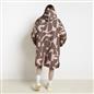 OHS Drying Changing Robe Geo Print Sherpa Lined Water Resistant Oversize Coat