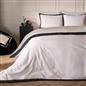 OHS Contrast Border Bedding Set Soft Microfibre Duvet Cover with Pillowcases