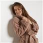 OHS Tufted Dressing Gown Soft Fleece Robe Thermal Bathrobe Hooded Loungewear