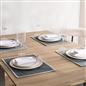 OHS Piped Trim Table Mats Runner Set Matte Velvet Placemats Home Decor