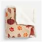 OHS Paw Pet Blanket Reversible Sherpa Fleece Dog Cats Thermal Calming Throw