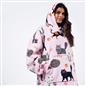 OHS Pet Print Loungewear Set Hoodie Blanket Sherpa Lined Fleece Winter Nightwear