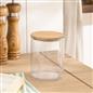 Clear Storage Tub with Lid Pasta Dry Food Container Fresh Durable Plastic Bamboo