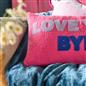 OHS Slogan Scatter Pillow Love You Bye Boucle Decor Filled Cushion Back Support