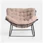 OHS Rocking Chair Ribbed or Smooth Faux Fur Upholstered Metal Frame Cushioned