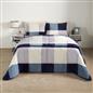 OHS Check Coverless Duvet Pillowcase Bedding Set Teddy Fleece Gingham 10.5 TOG