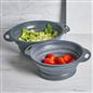 OHS Silicone Colander Set of 2 Collapsible Strainer Folding Draining Basket