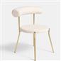 OHS Boucle Dining Chair with Metal Legs Modern Upholstered Kitchen Chair