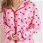 OHS Bows Pyjama Set Womens Jersey Button Through Soft Nightwear Loungewear