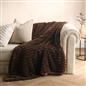 OHS Faux Fur Ribbed Fleece Throw Over Bed Blanket Warm Supersoft