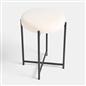OHS Boucle Round Stool Upholstered Makeup Vanity Padded Seat Sturdy Table Chair
