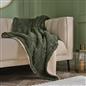 OHS Cable Knit Blanket Sherpa Fleece Sofa Plush Soft Warm Throw Over Bed Chair