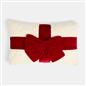 OHS Bow Wrapped Cushion Boucle Gift Decorative Novelty Filled Scatter Pillow