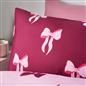OHS Bow Reversible Duvet Cover Set with Pillowcase Polycotton Microfibre Bedding