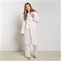 OHS Bows Dressing Gown Flannel Winter Sherpa Lined Loungewear Hooded Bathrobe