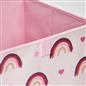 OHS Multi Pack Rainbow Print Folding Set Square Easy Space Storage Boxes Cube