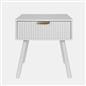 OHS Ribbed Bedside Nightstand 1 Drawer Storage Unit Wooden End Table