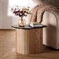 OHS Madison Side Table Ribbed Wood Effect Corner Bedside Coffee Table