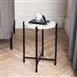 OHS Round Side Table Coffee End Tables with Metal Frame Decorative Nightstand