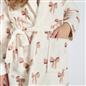 OHS Bows Dressing Gown Flannel Winter Sherpa Lined Loungewear Hooded Bathrobe