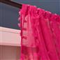 OHS Pompom Tufted Voile Net Curtains Pair 2 Window Panels Slot Top Set 55