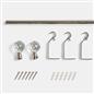 OHS 70-120cm Curtain Pole Extendable Metal 16mm Ball Trumpet Twist Finnials