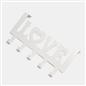 Over Door 5 Hook Clothes Coat Hanger Love Organiser Space Saving Home Decor Rail