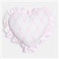 OHS Heart Scatter Cushion Bow Lattice Frill Microfibre Decorative Throw Pillow