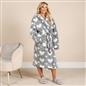 OHS Teddy Marl Dressing Gown Prints Ladies Warm Womens Loungewear Bathrobe