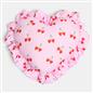 OHS Heart Scatter Cushion Cherry Print Frill Microfibre Decorative Throw Pillow
