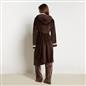 OHS Piped Edge Dressing Gown Flannel Fleece Winter Loungewear Hooded Bathrobe